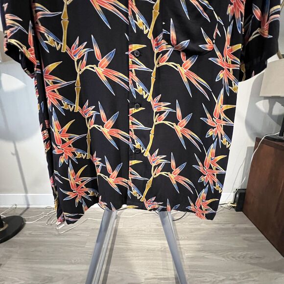 Stussy - Bamboo Pattern S/S Shirt (#114928-001) - Black, Red - Picture 5 of 7